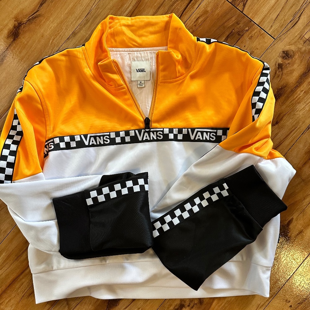 Vans  Yellow Cropped Jacket Size- Junior Med